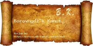 Borovnyák Kanut névjegykártya